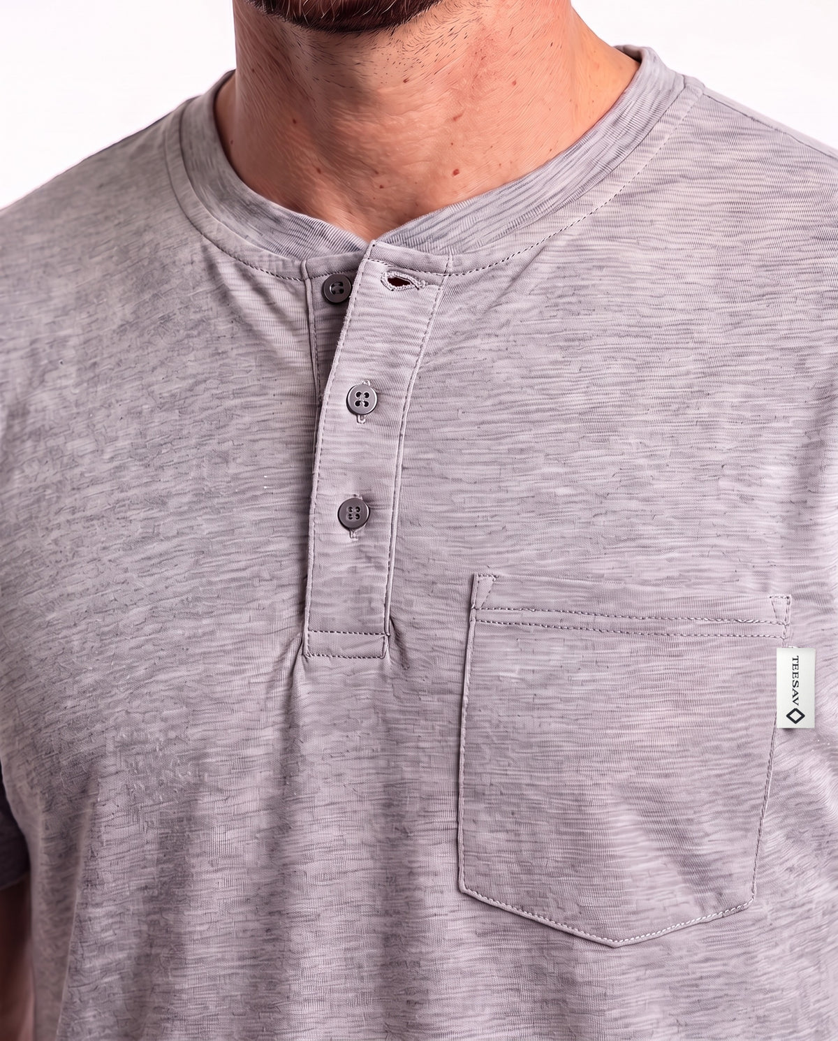 Men's Henley Tee – Grey