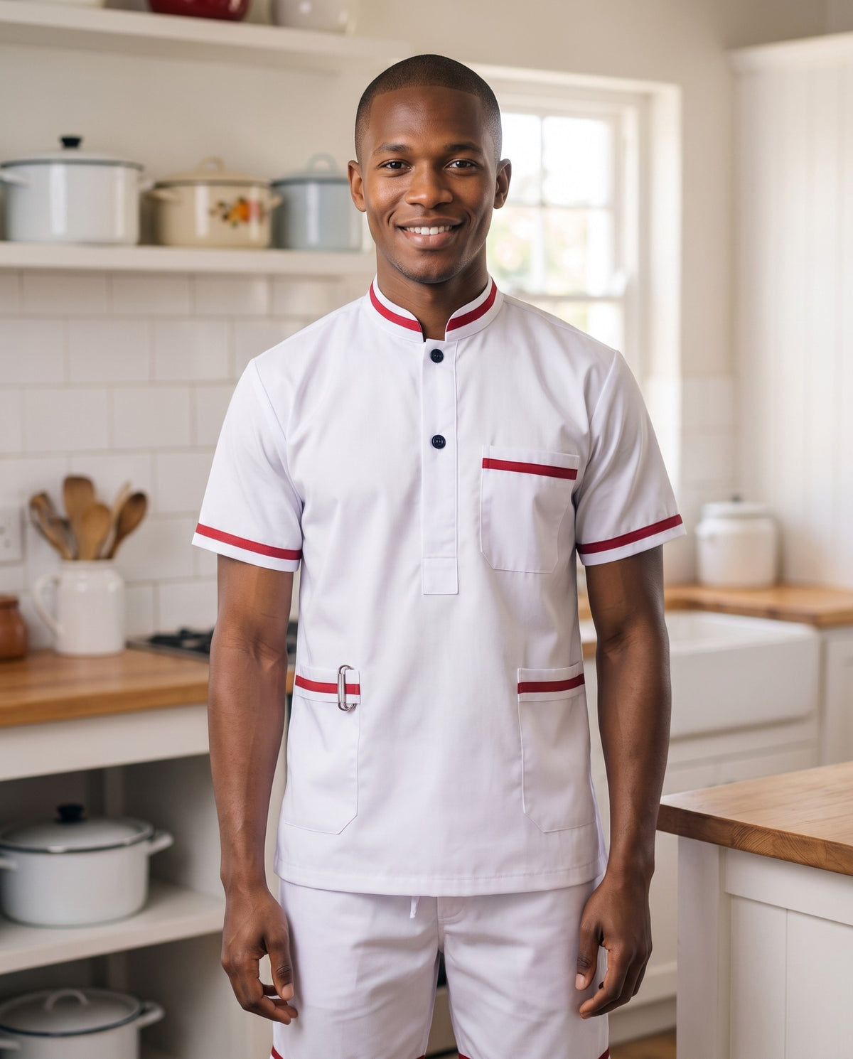 Kitchen Suit – Khaki & White