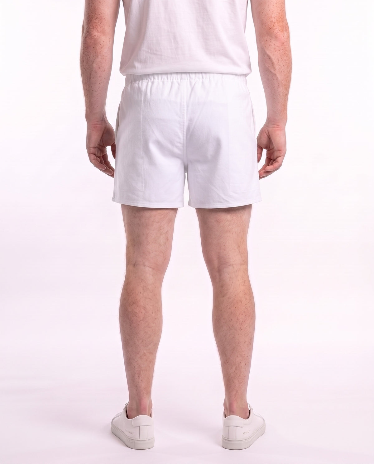 Men's Brushed Cotton Boxer White – on model back