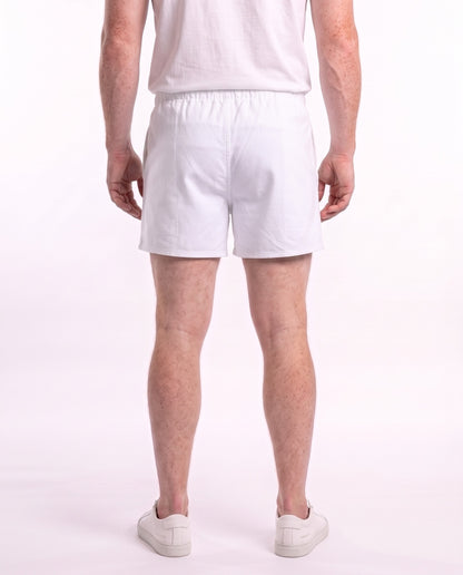 Men's Brushed Cotton Boxer White – on model back