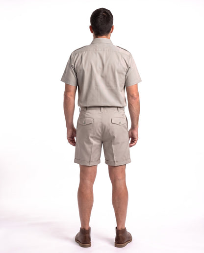 1005 Bush Shorts – Button Fly, Single Pleat