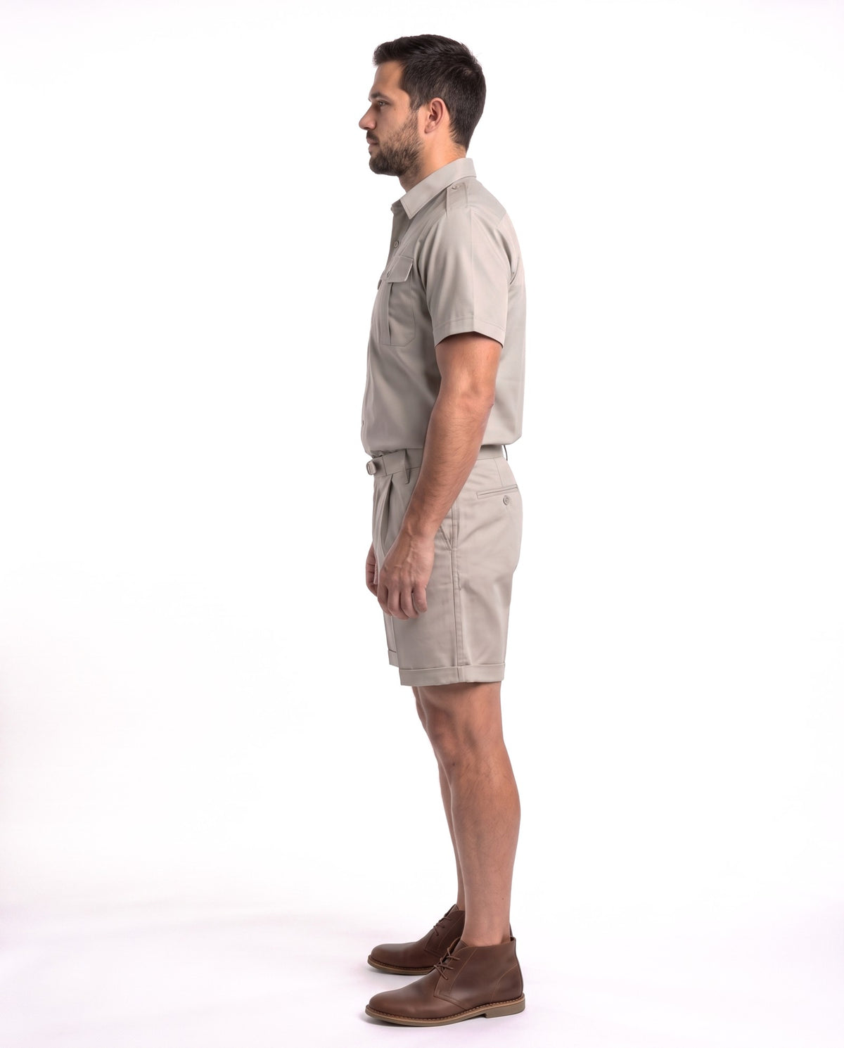 1005 Bush Shorts – Button Fly, Single Pleat