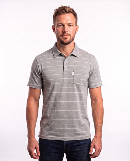Men's Golfer – Grey with White Stripes