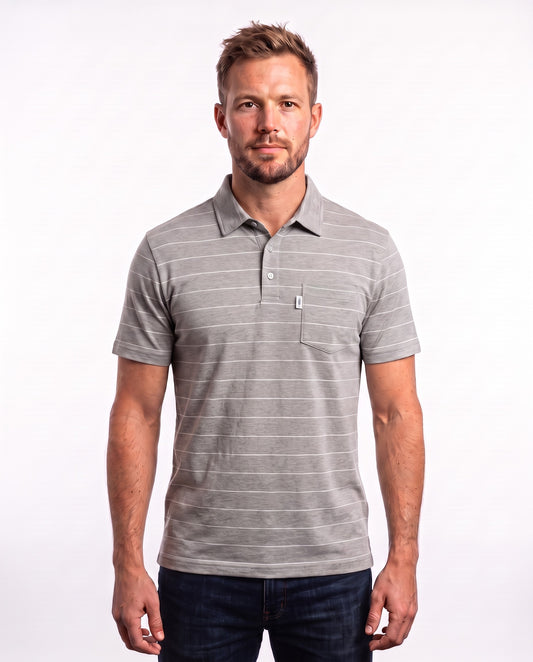 Men's Golfer – Grey with White Stripes