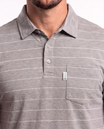 Men's Golfer – Grey with White Stripes