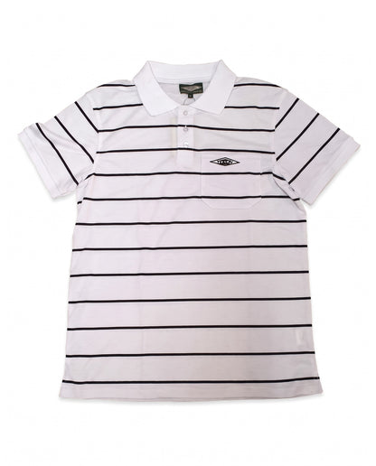Men's Golfer – White with Black Stripes