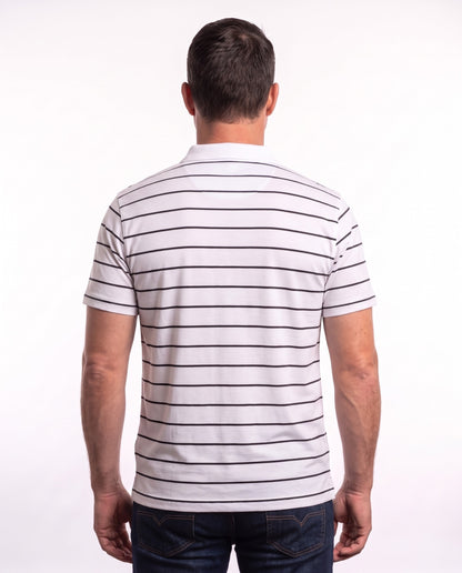 Men's Golfer – White with Black Stripes