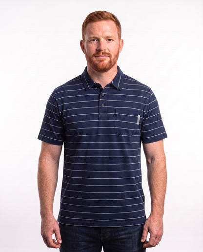Men's Golfer – Navy with White Stripes