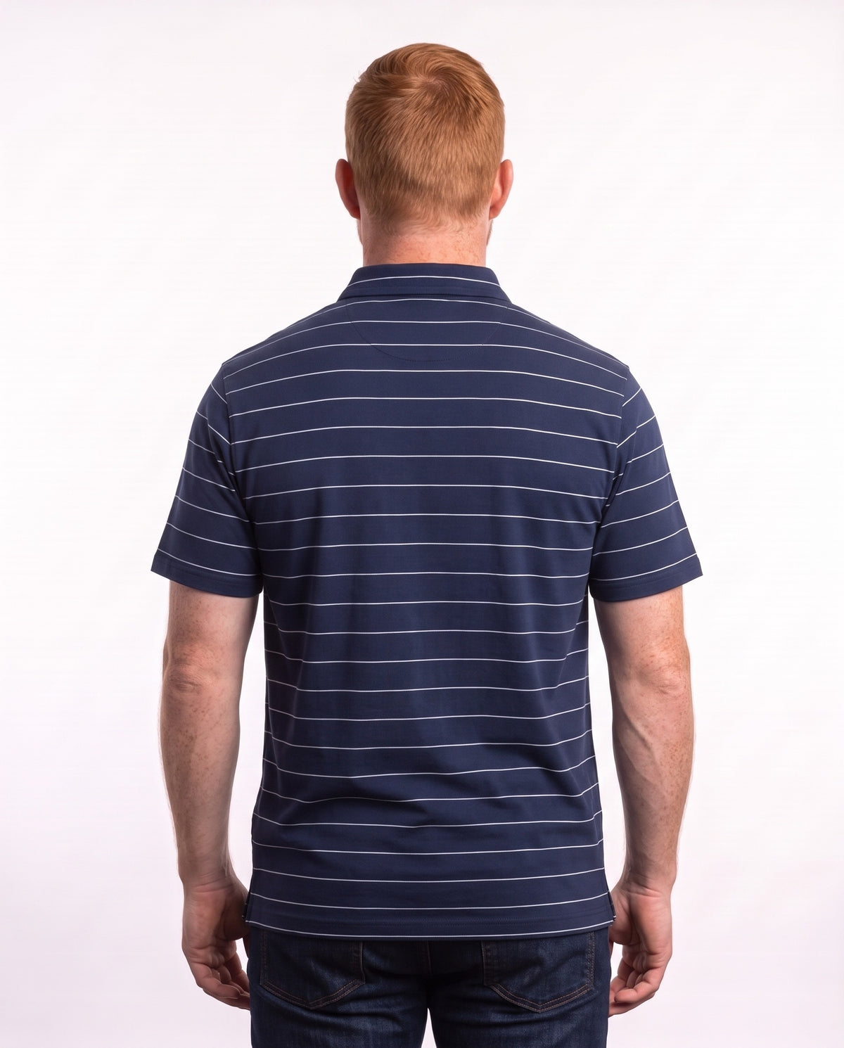 Men's Golfer – Navy with White Stripes