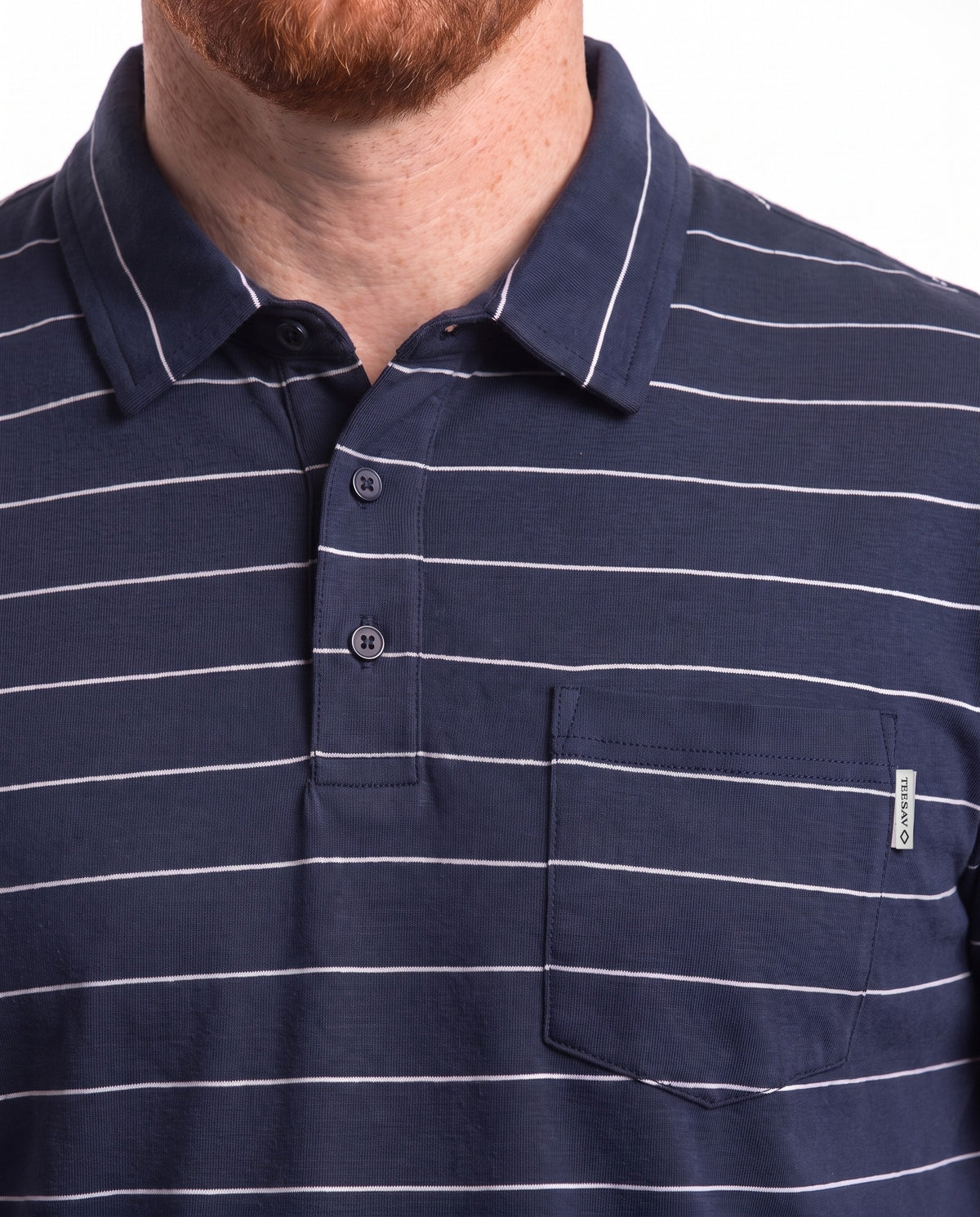 Men's Golfer – Navy with White Stripes