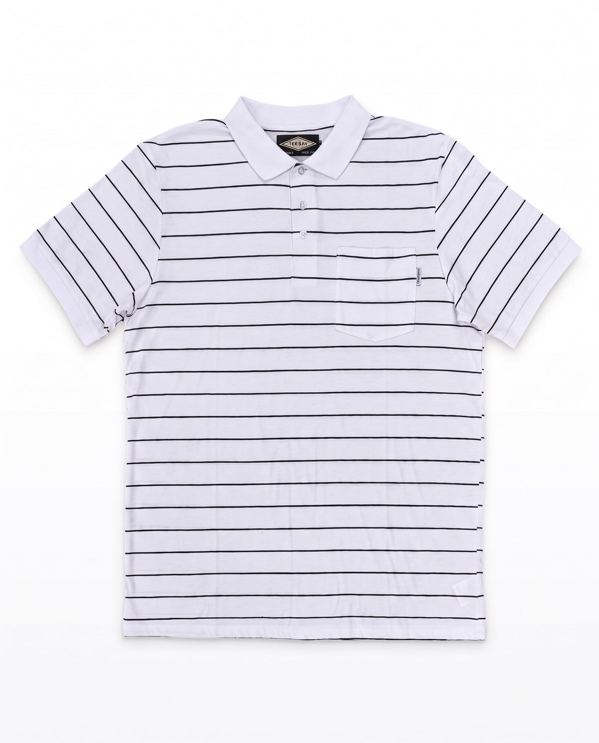 Men's Golfer – White with Black Stripes