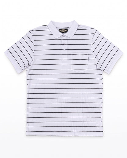 Men's Golfer – White with Black Stripes