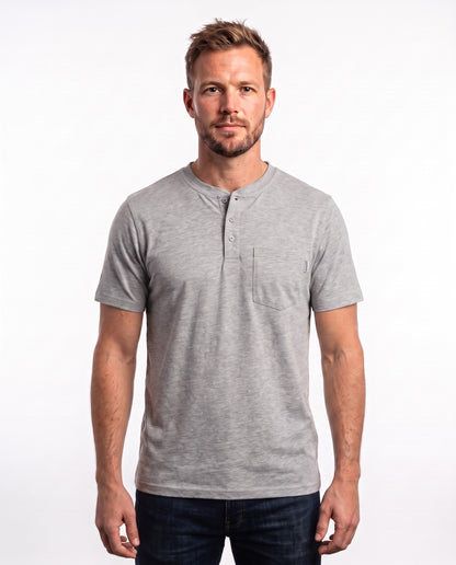 Men's Henley Tee – Grey
