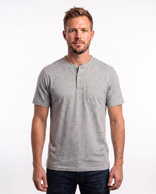Men's Henley Tee – Grey