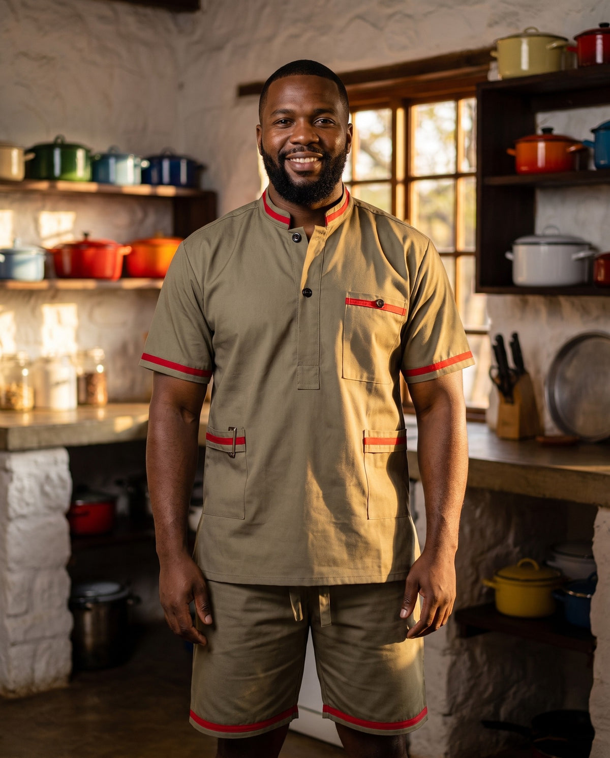 Kitchen Suit – Khaki & White