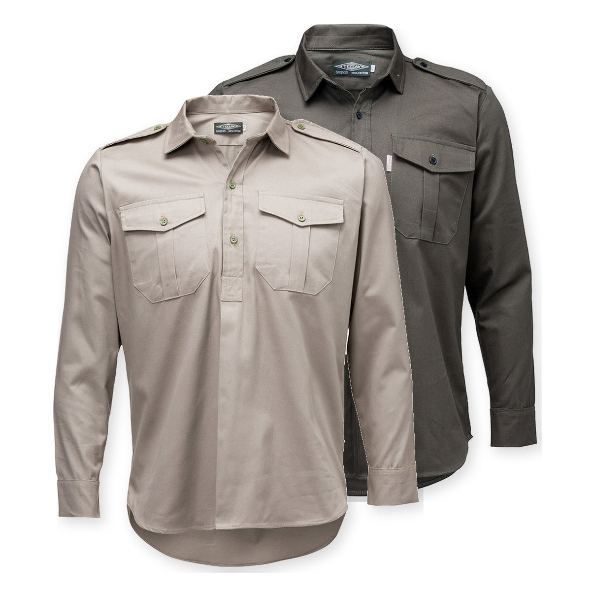Bush Shirt – Long Sleeve, Half Button