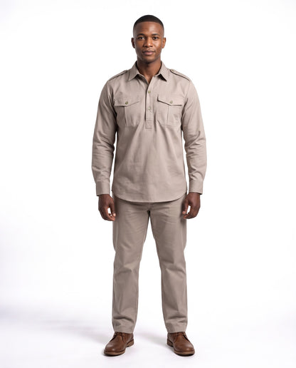 Bush Shirt – Long Sleeve, Half Button