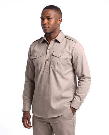 Bush Shirt – Long Sleeve, Half Button