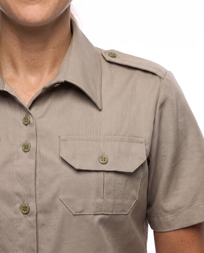 Ladies Bush Shirt – Short Sleeve, Full Button