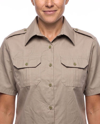 Ladies Bush Shirt – Short Sleeve, Full Button