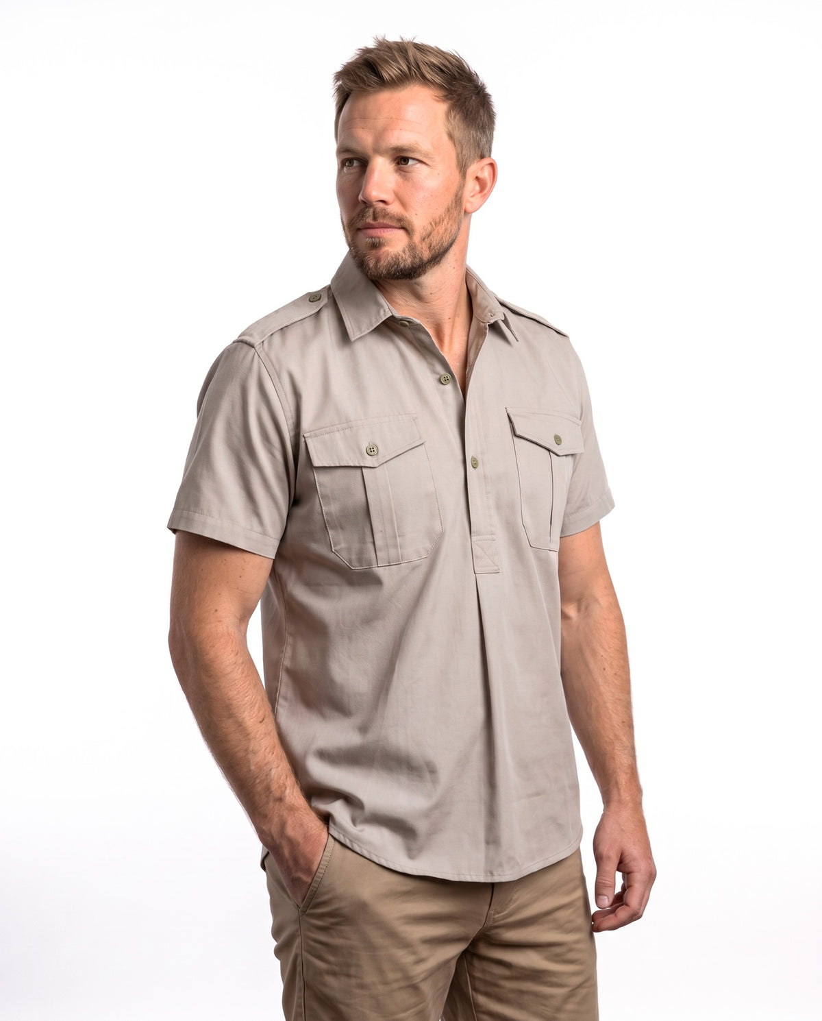 Bush Shirt – Short Sleeve, Half Button