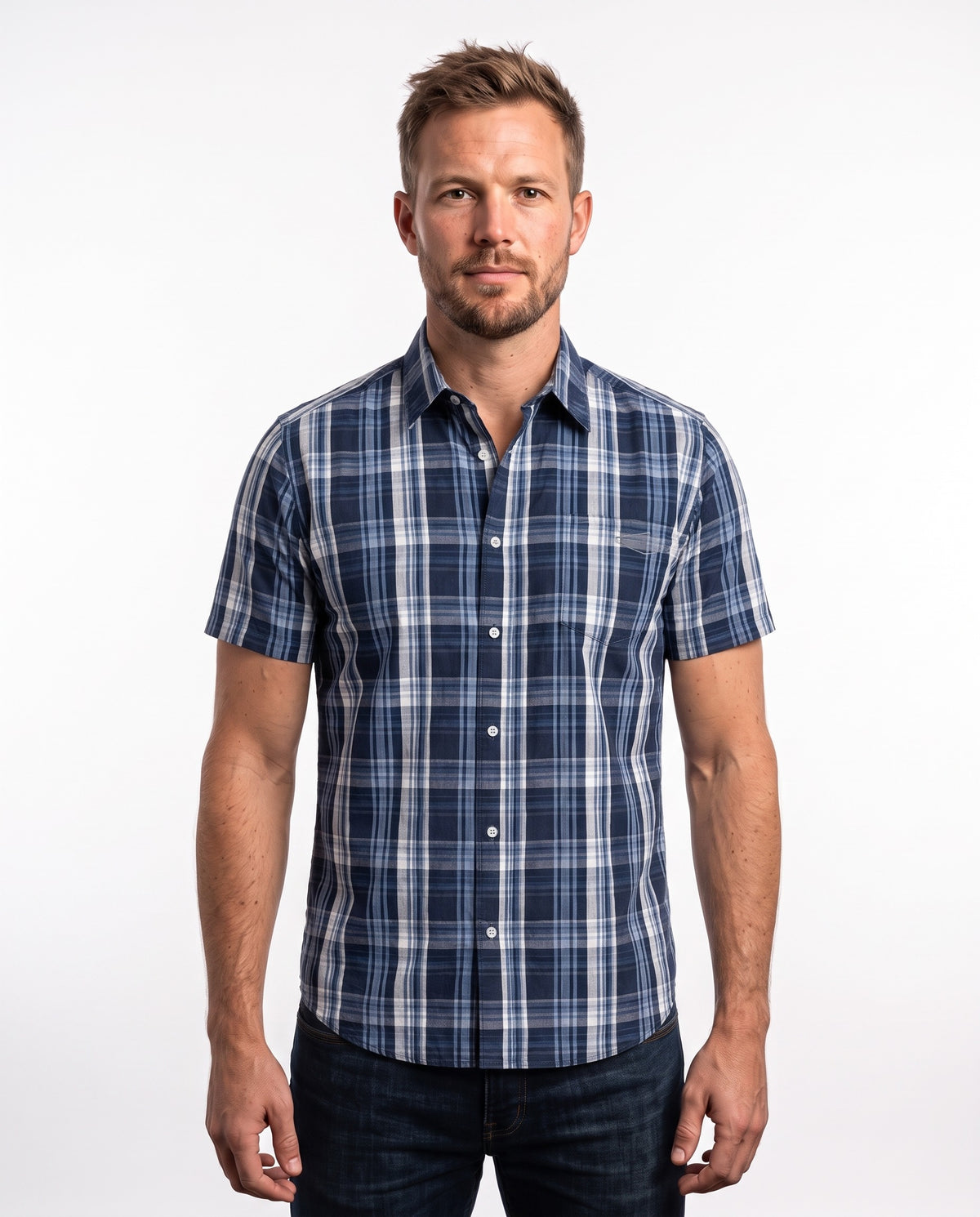 Men's Check Shirt – Blue Check