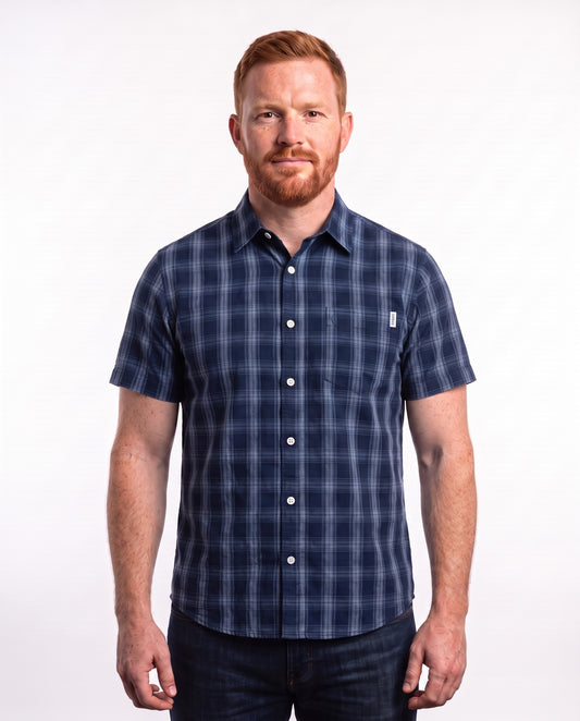 Men's Check Shirt – Navy Check