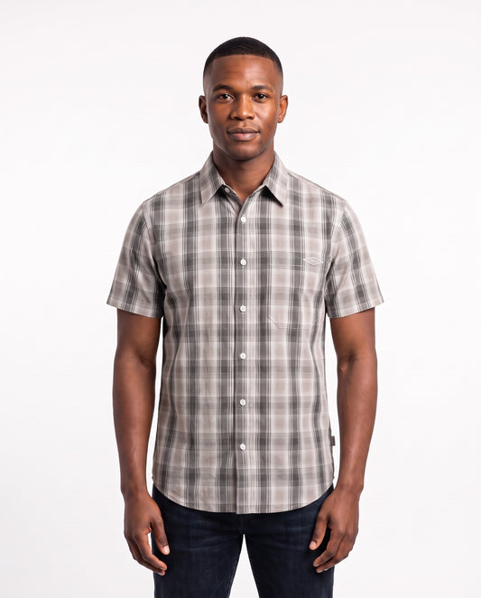 Men's Check Shirt – Light Brown Check