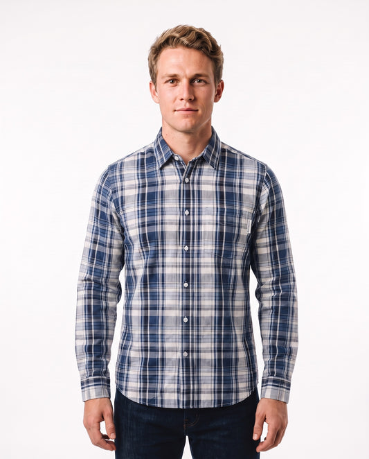 Men's Check Shirt – Blue Check