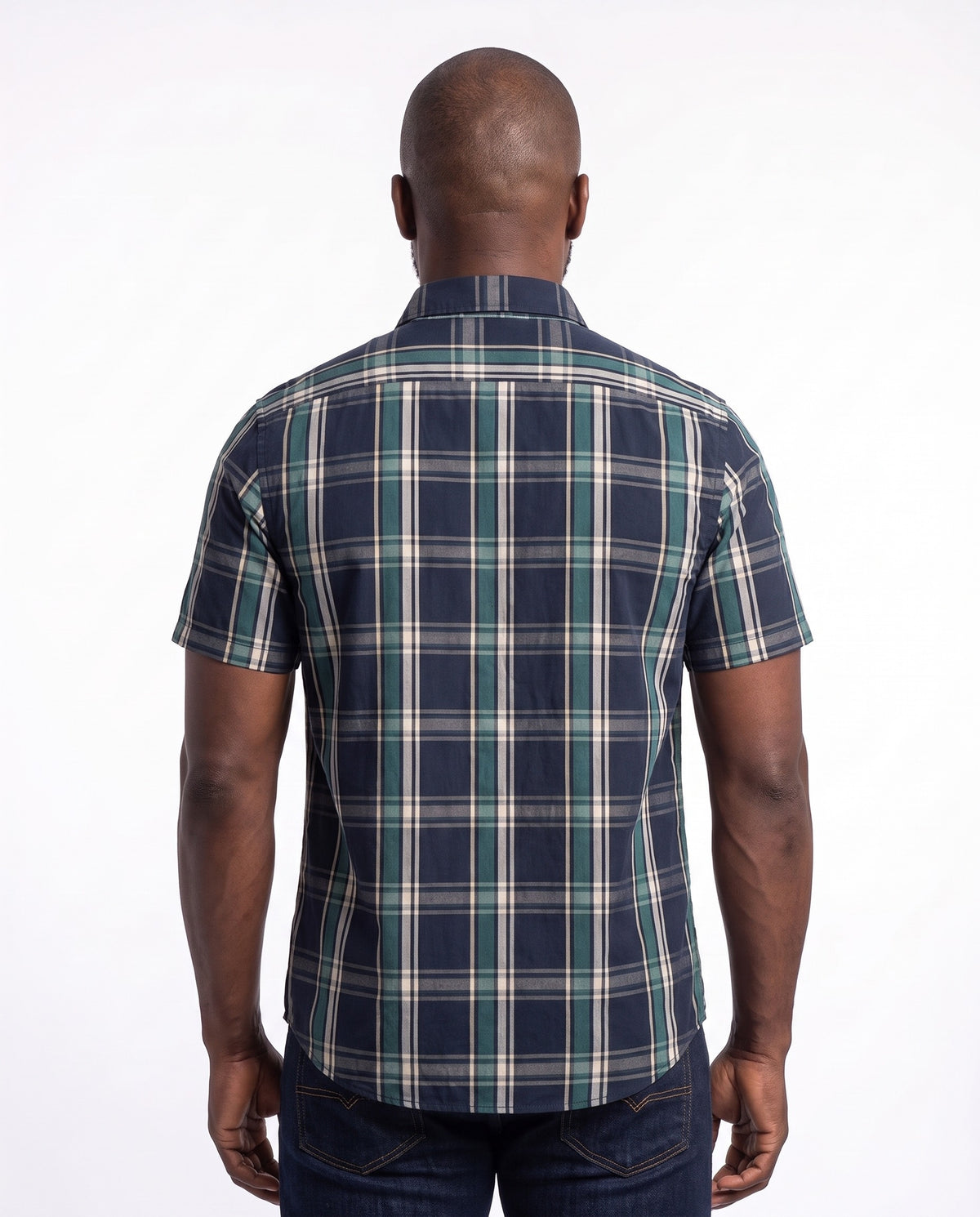 Men's Check Shirt – Navy & Teal Check
