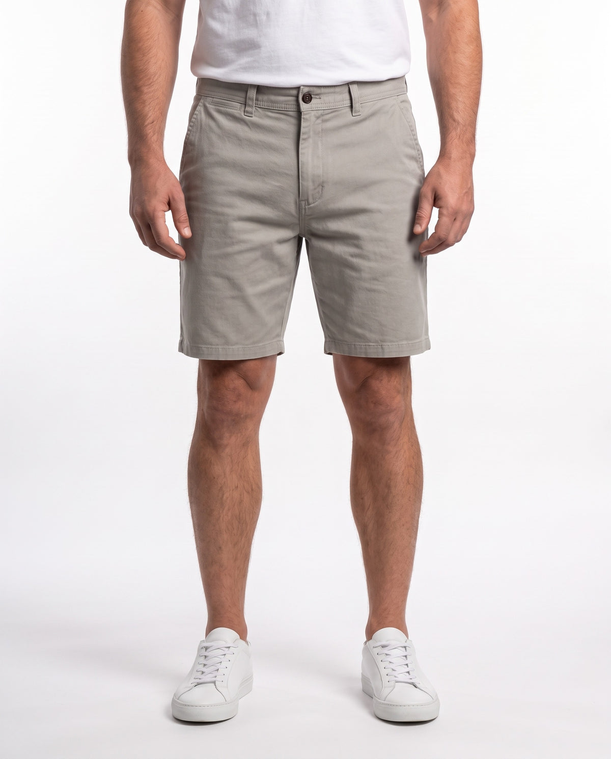 Men's Flat Front Chino Short – Stone