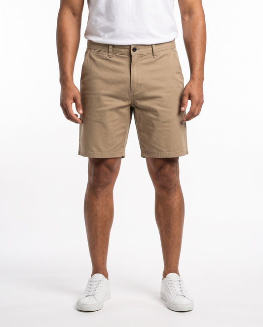 Men's Flat Front Chino Short – Khaki
