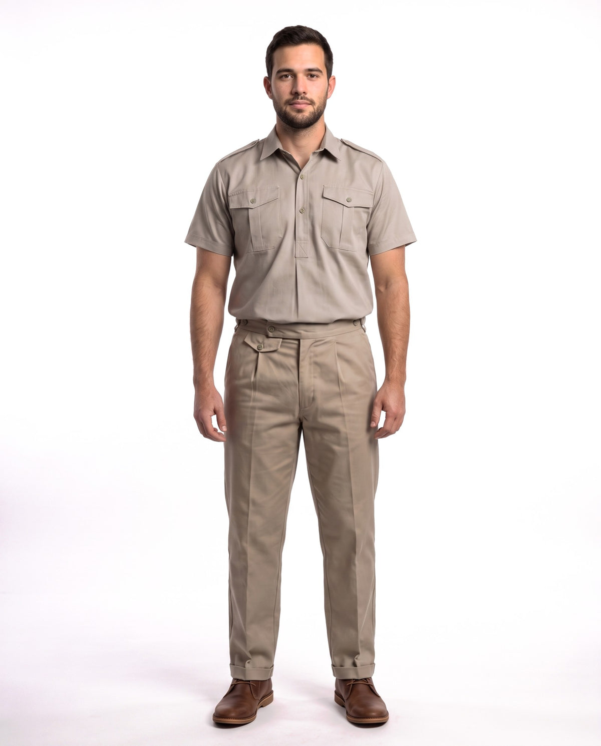1208 Bush Trousers – Button Fly, Single Pleat